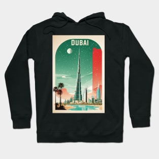 Dubai United Arab Emirates Starry Night Vintage Travel Tourism Hoodie